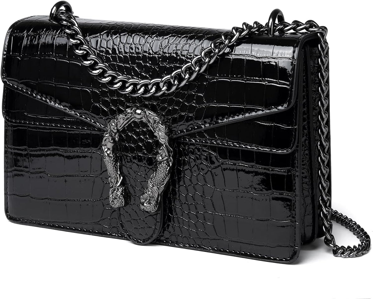 MYHOZEE Crossbody Bags for Women - Snake Printed Clutch Purses Leat...
