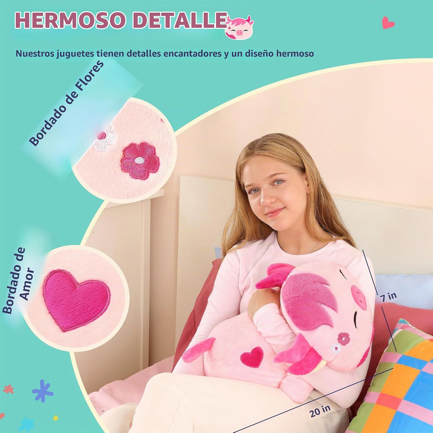 Onsoyours Animales de peluche originales de vaca Sakura con peso y...