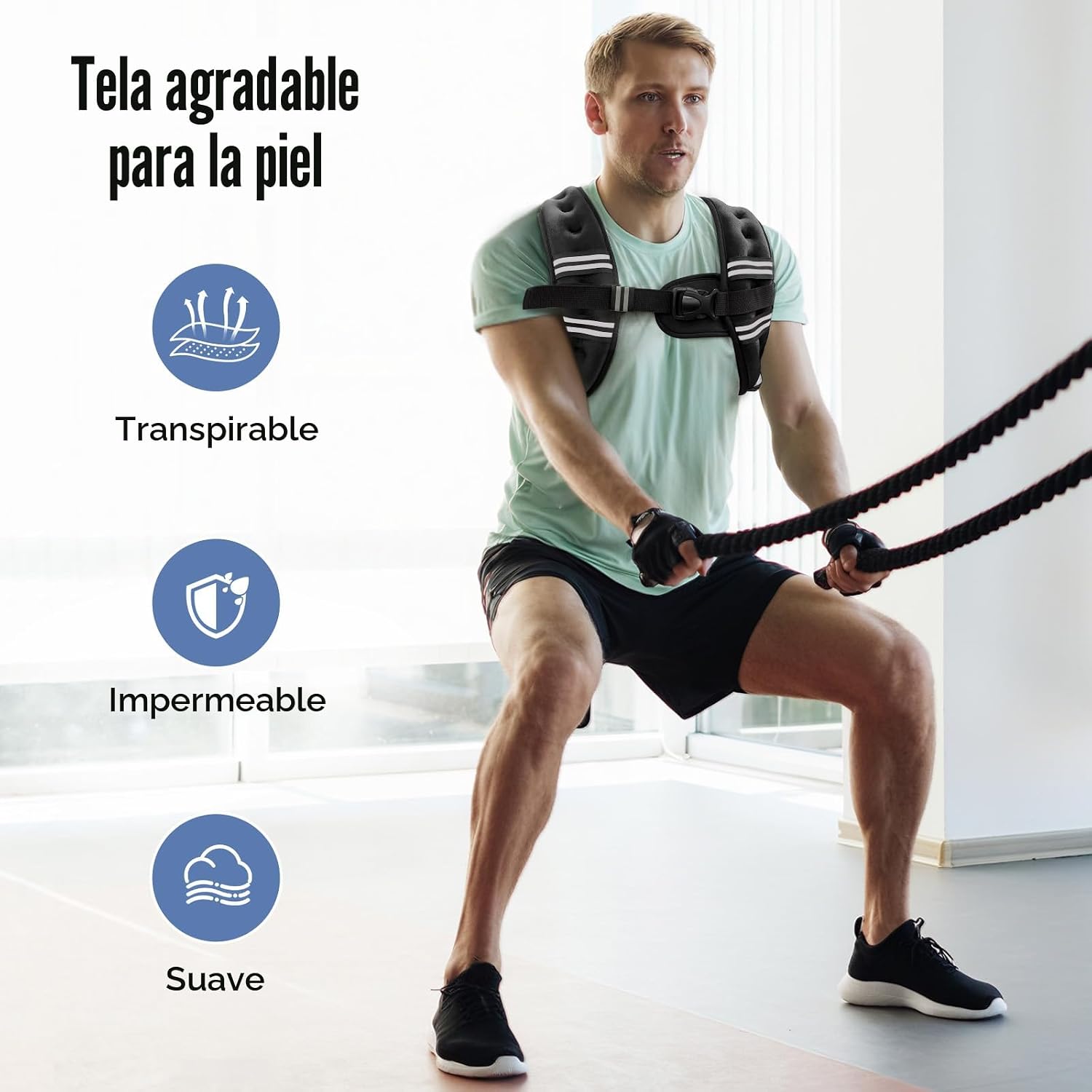 Zeerun Chaleco con peso, 6 libras, 8 libras, 10 libras, 12 libras,...