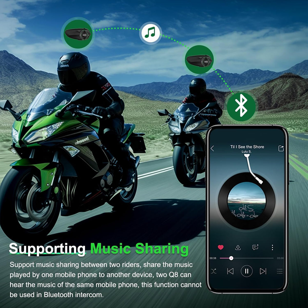 SolaMr Auriculares Bluetooth para casco de motocicleta, sistemas de...