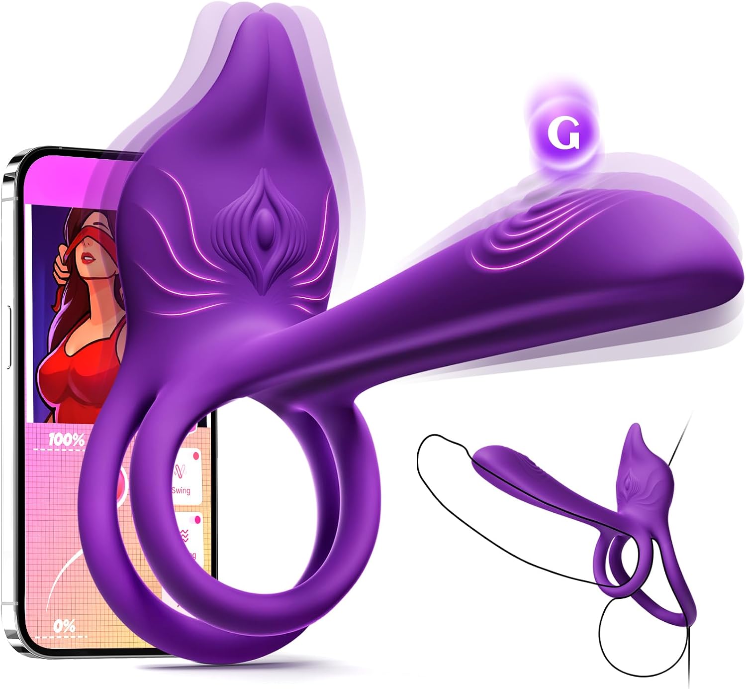 Anillo vibrador para pene en parejas - MOOLIGIRL anillo vibrador do...