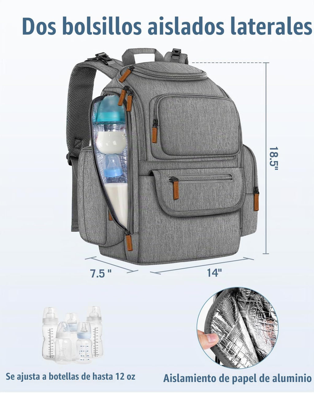 Mancro - Mochila para pañales con correa para cochecito de bebé, pa...