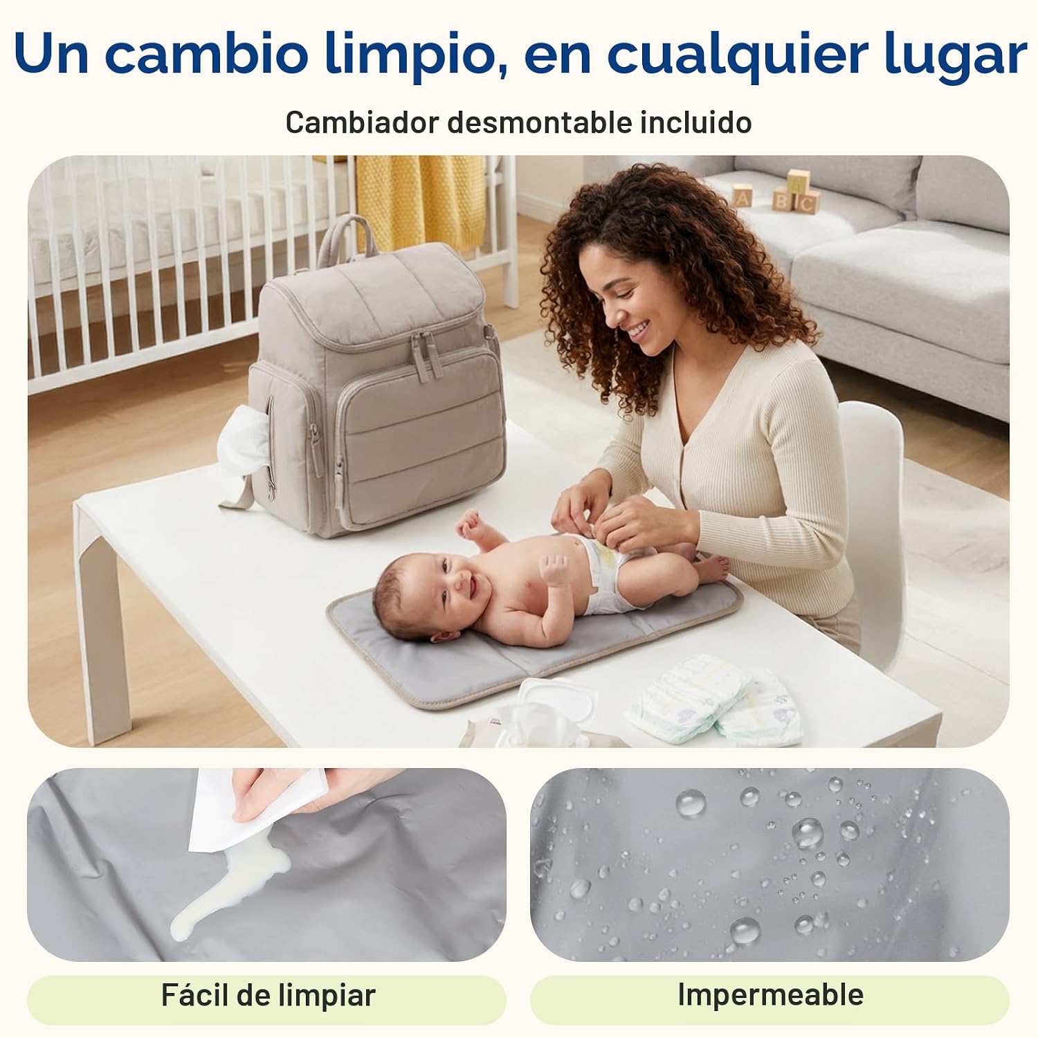 mommore Mochila para pañales, bolsa de bebé, mochila para pañales p...