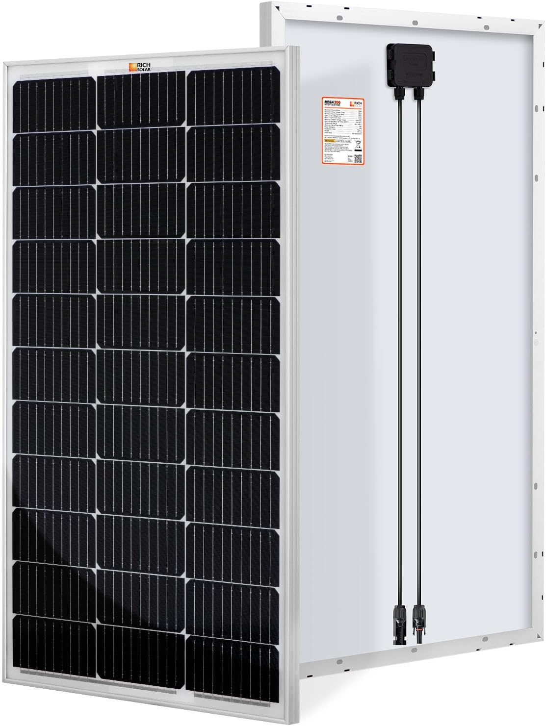 RICH SOLAR Panel solar monocristalino de celda 9BB de 100 vatios, 1...