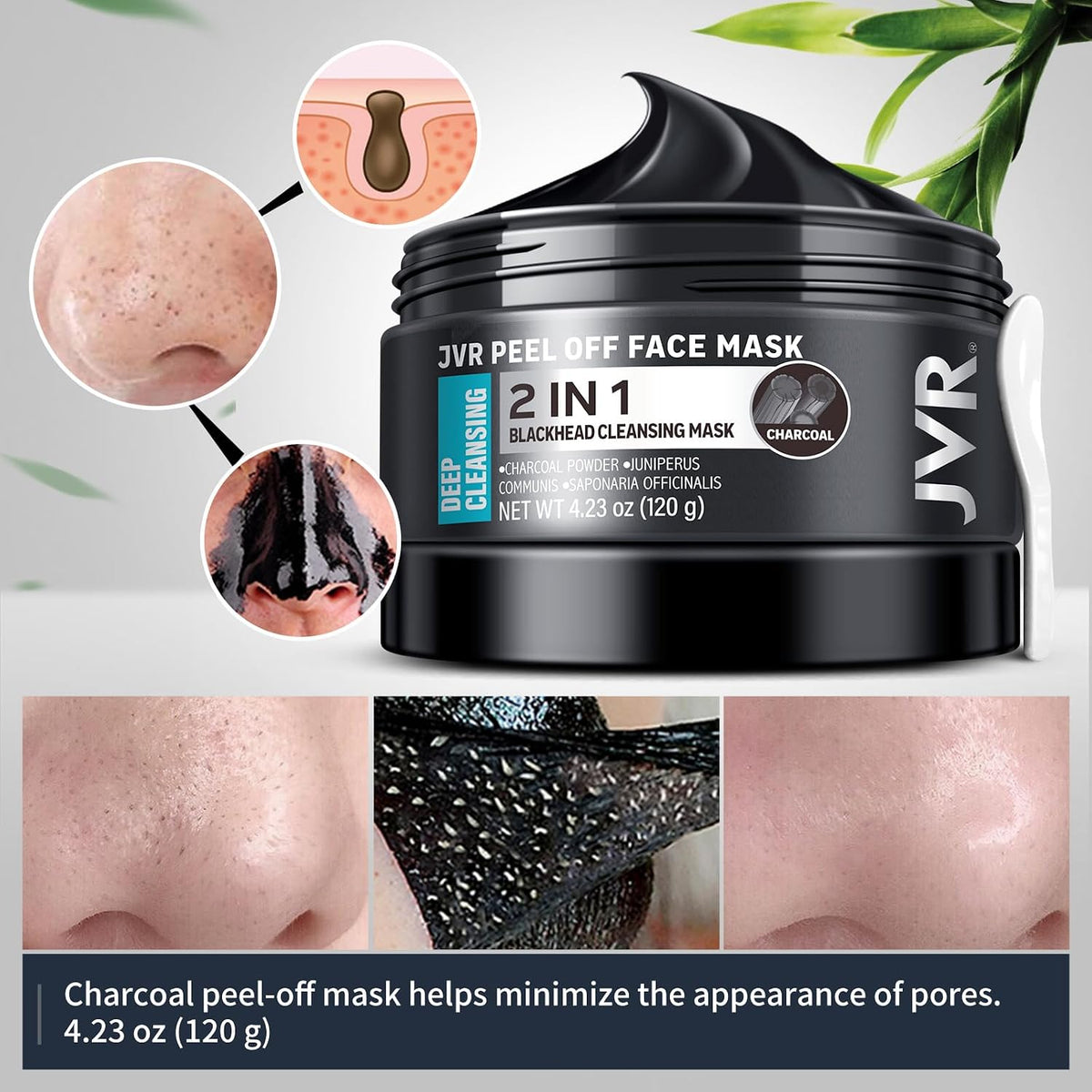 JVR Máscara facial despegable, máscara de puntos negros para hombre...