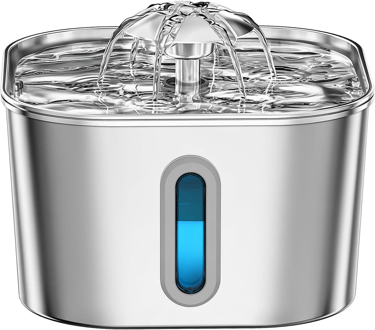 Fuente de agua para gatos de acero inoxidable de 74 oz\/2,2 L con 6...
