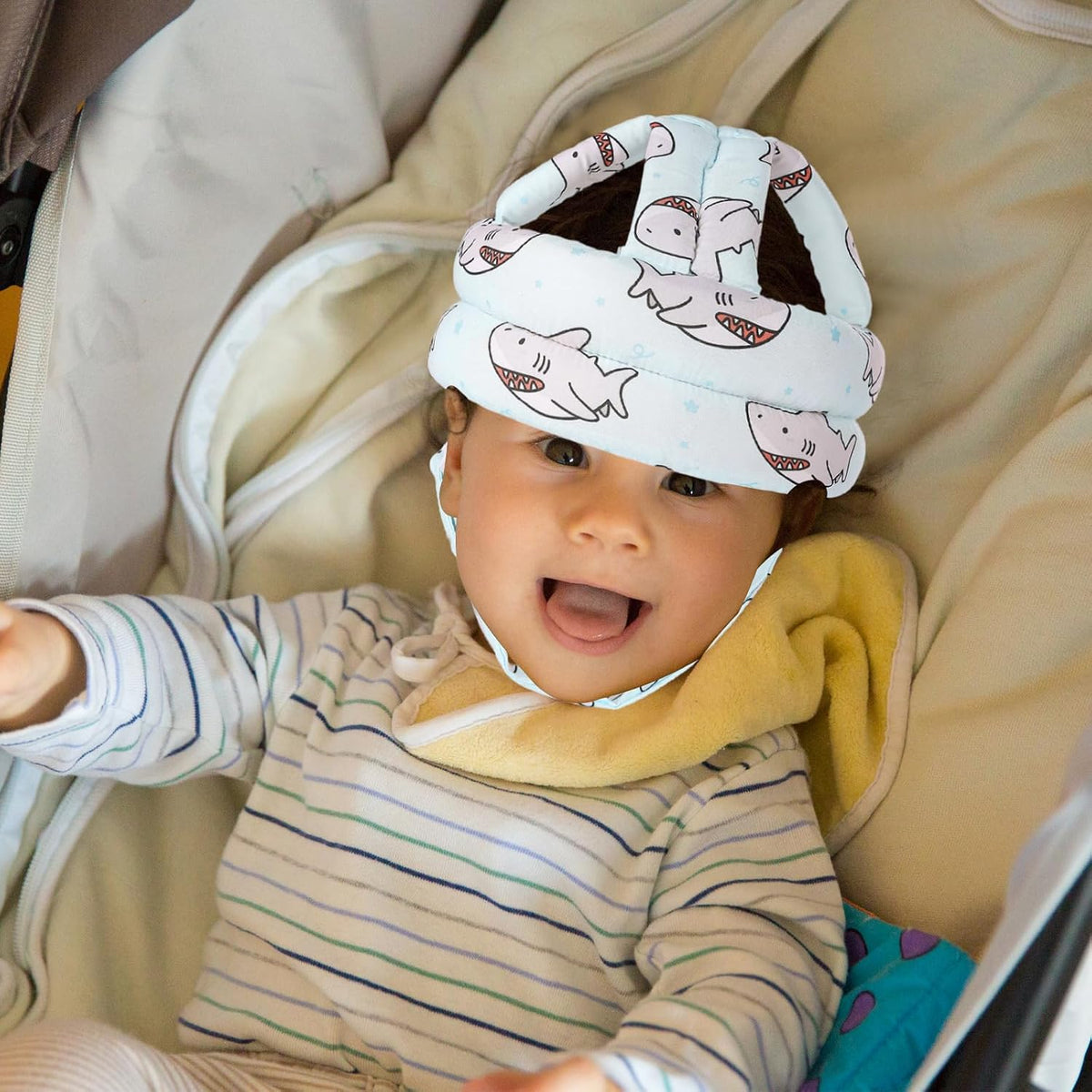 kimitimi Casco de seguridad para niños con protector de cabeza de b...