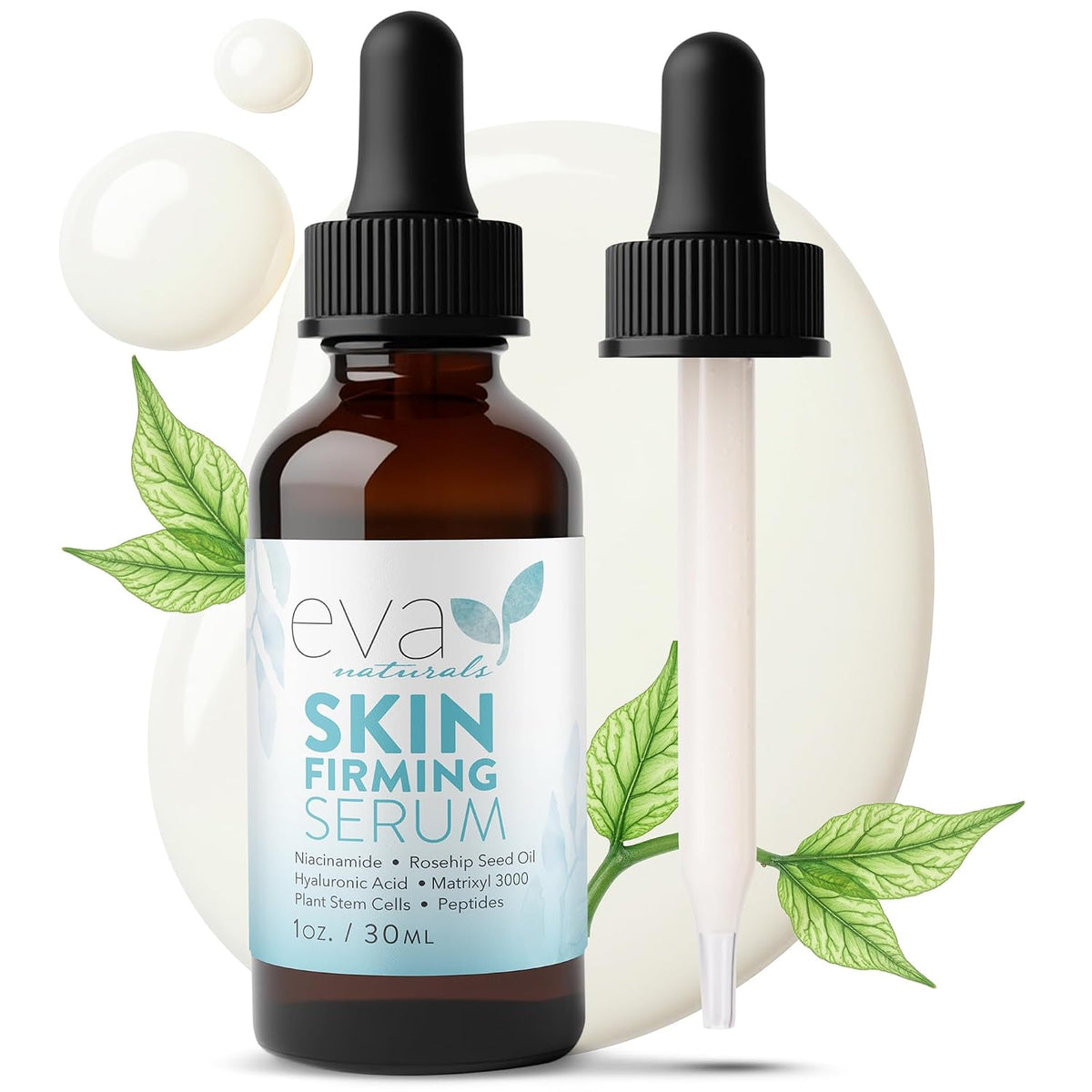Eva Naturals Suero reafirmante de la piel de (1 oz), suero de día o...