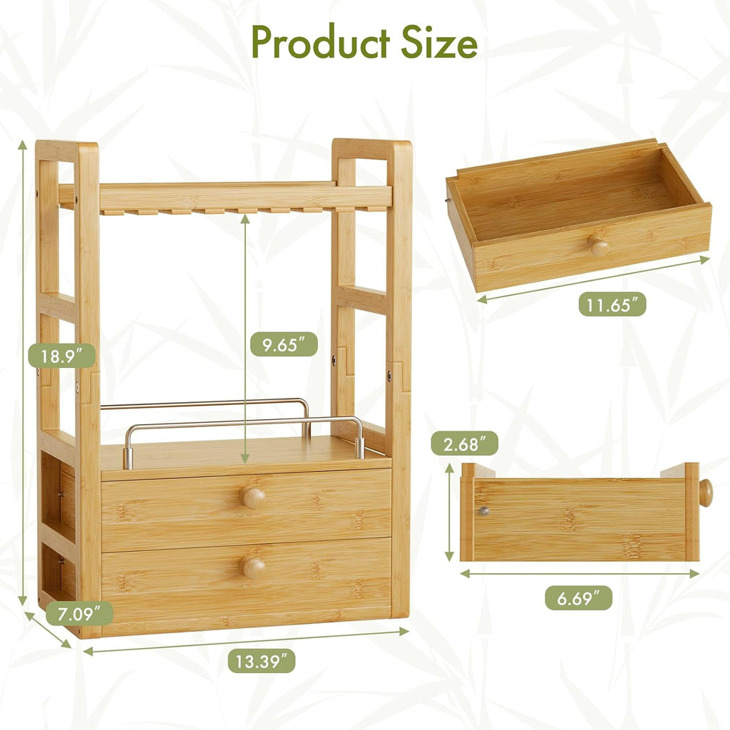 AmazerBath Organizador de encimera de baño de bambú, organizador de...