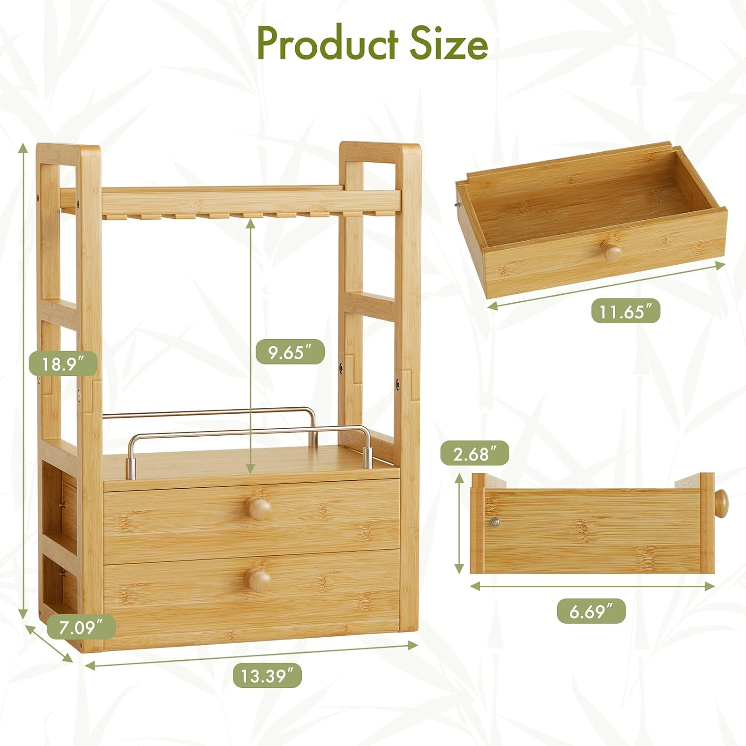AmazerBath Organizador de encimera de baño de bambú, organizador de...