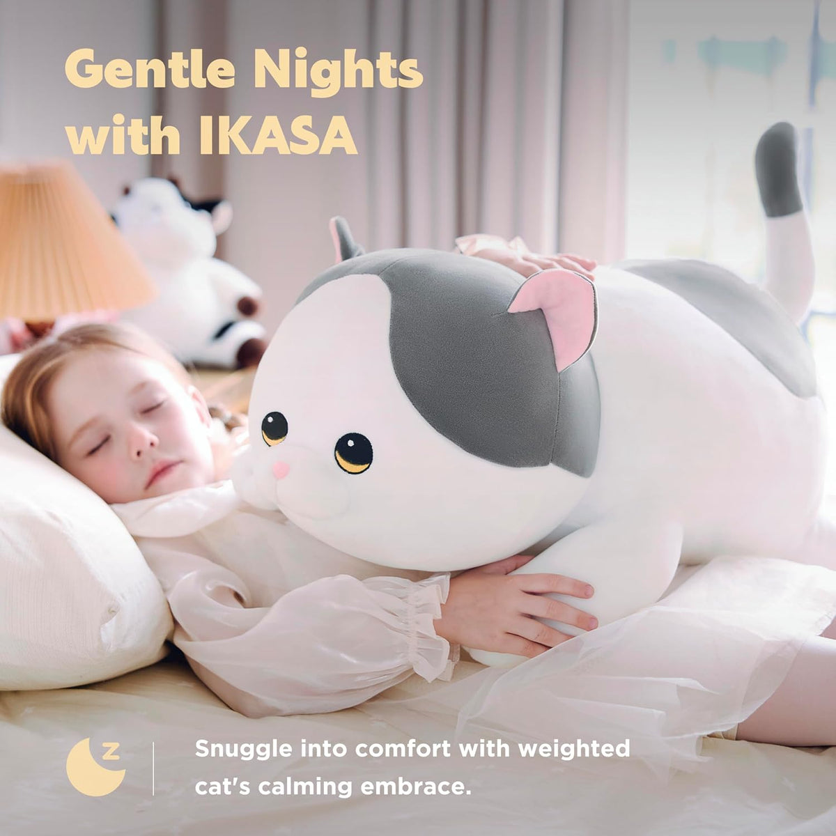 IKASA Juguete de peluche gigante de 5 libras con peso de gato, jugu...