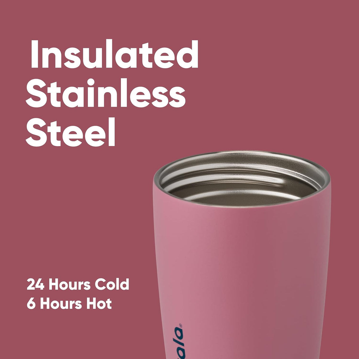 Owala SmoothSip Slider - Vaso de café de acero inoxidable con aisla...