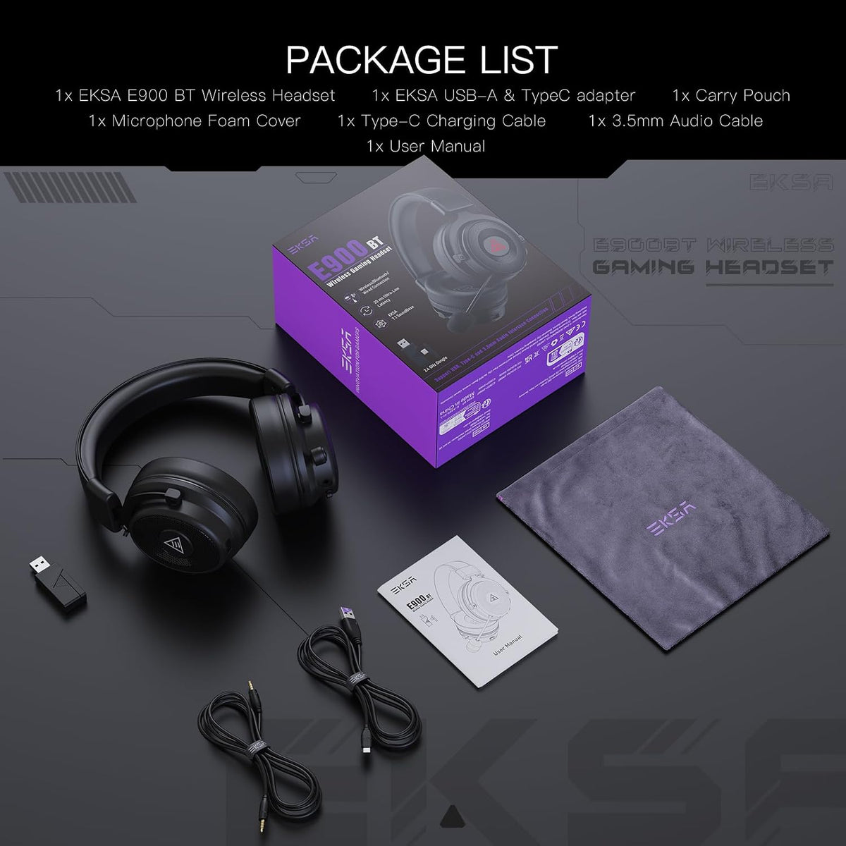 EKSA Auriculares USB para juegos para PC, auriculares de computador...