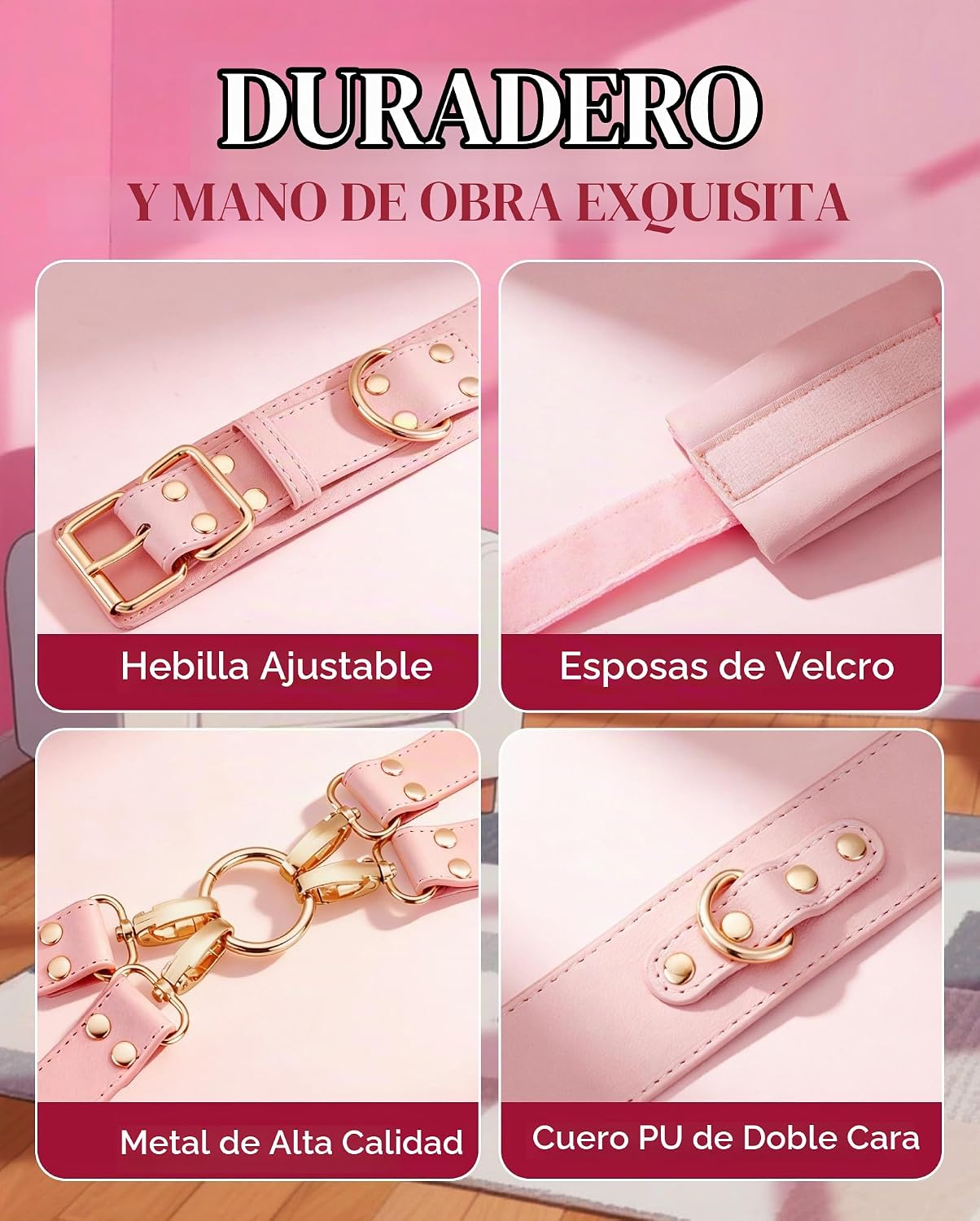 UTIMI - Juego de 6 piezas de sujeción con esposas ajustables, puños...