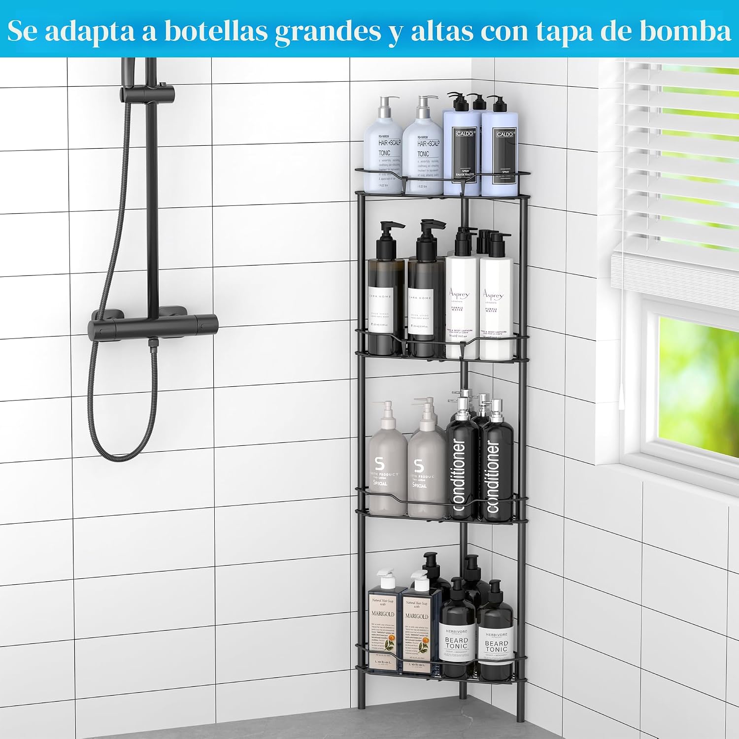HuggieGems Estante organizador de esquina de piso de 4 niveles para...