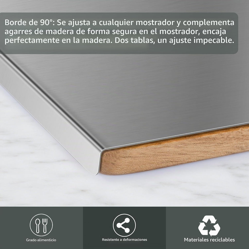 Tabla de cortar de acero inoxidable y tabla de cortar de madera de...