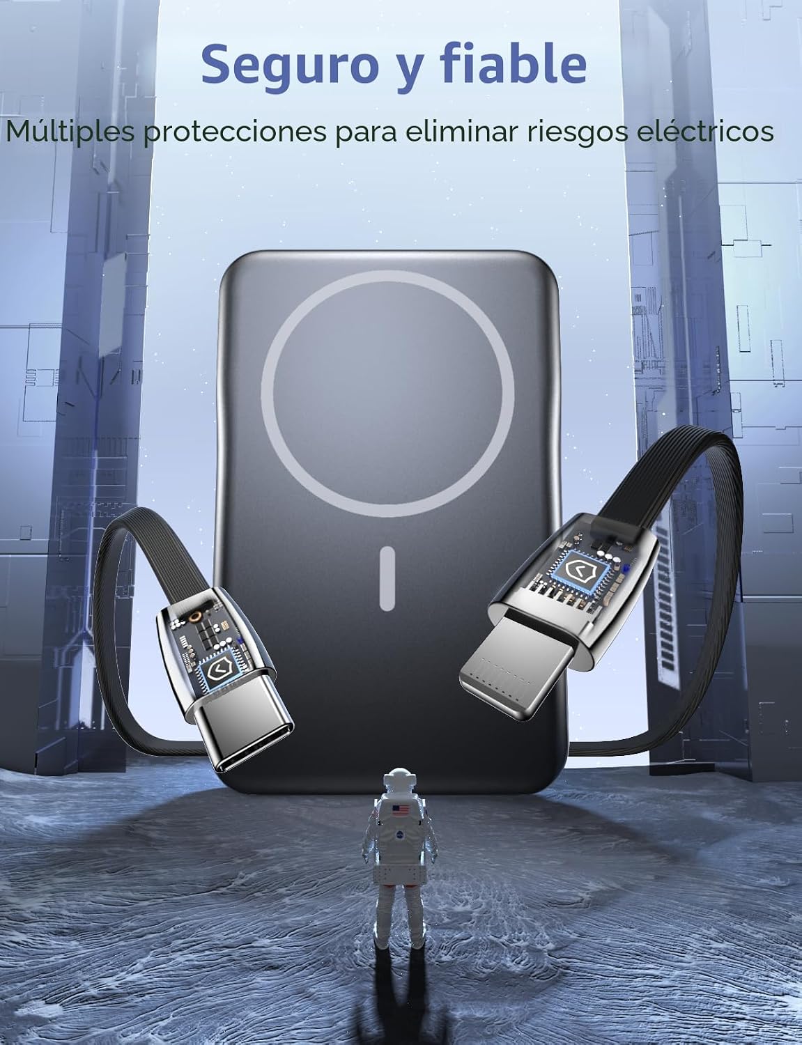 Cargador portátil magnético 10000mAh, banco de energía 20W con cabl...