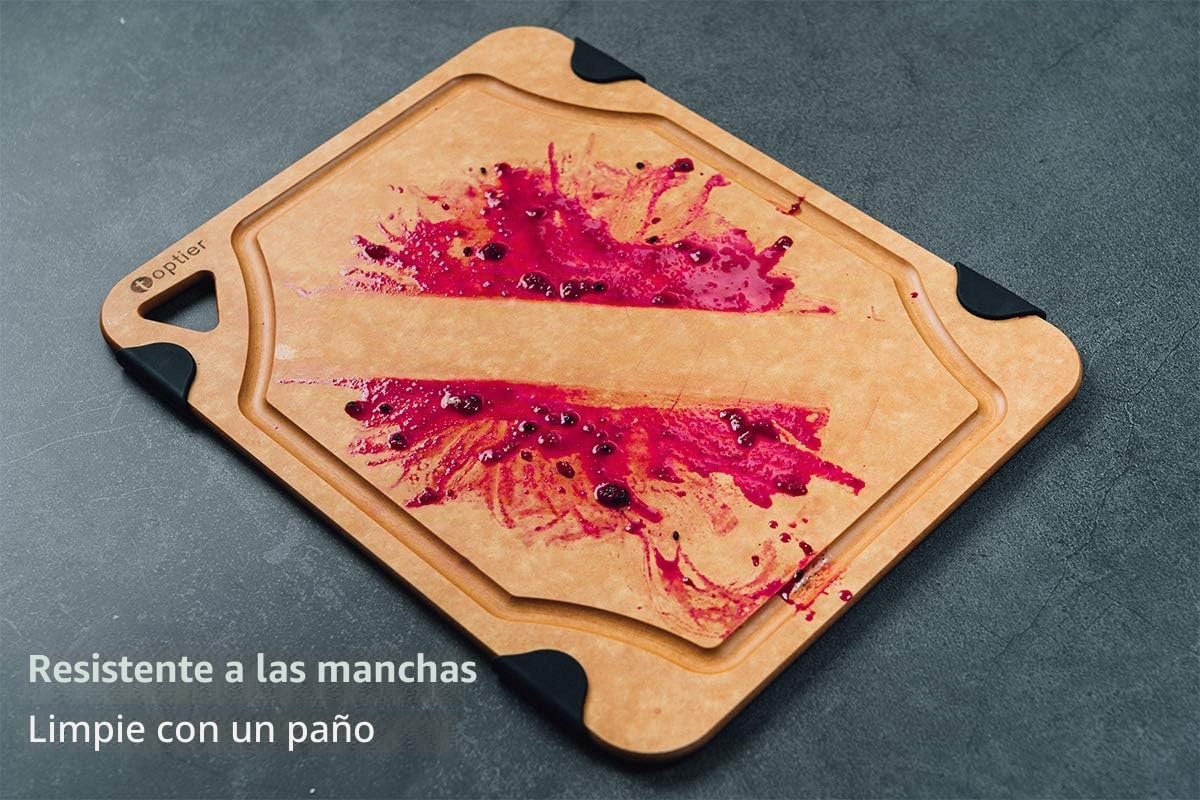 Tabla de cortar para cocina, tabla de cortar TOPTIER de fibra de ma...