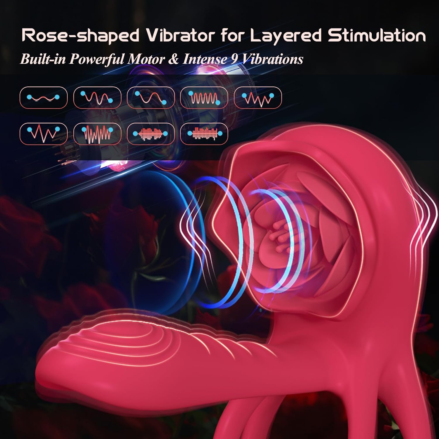 Anillo vibrador para el pene con estimulador de clítoris rosa, vibr...