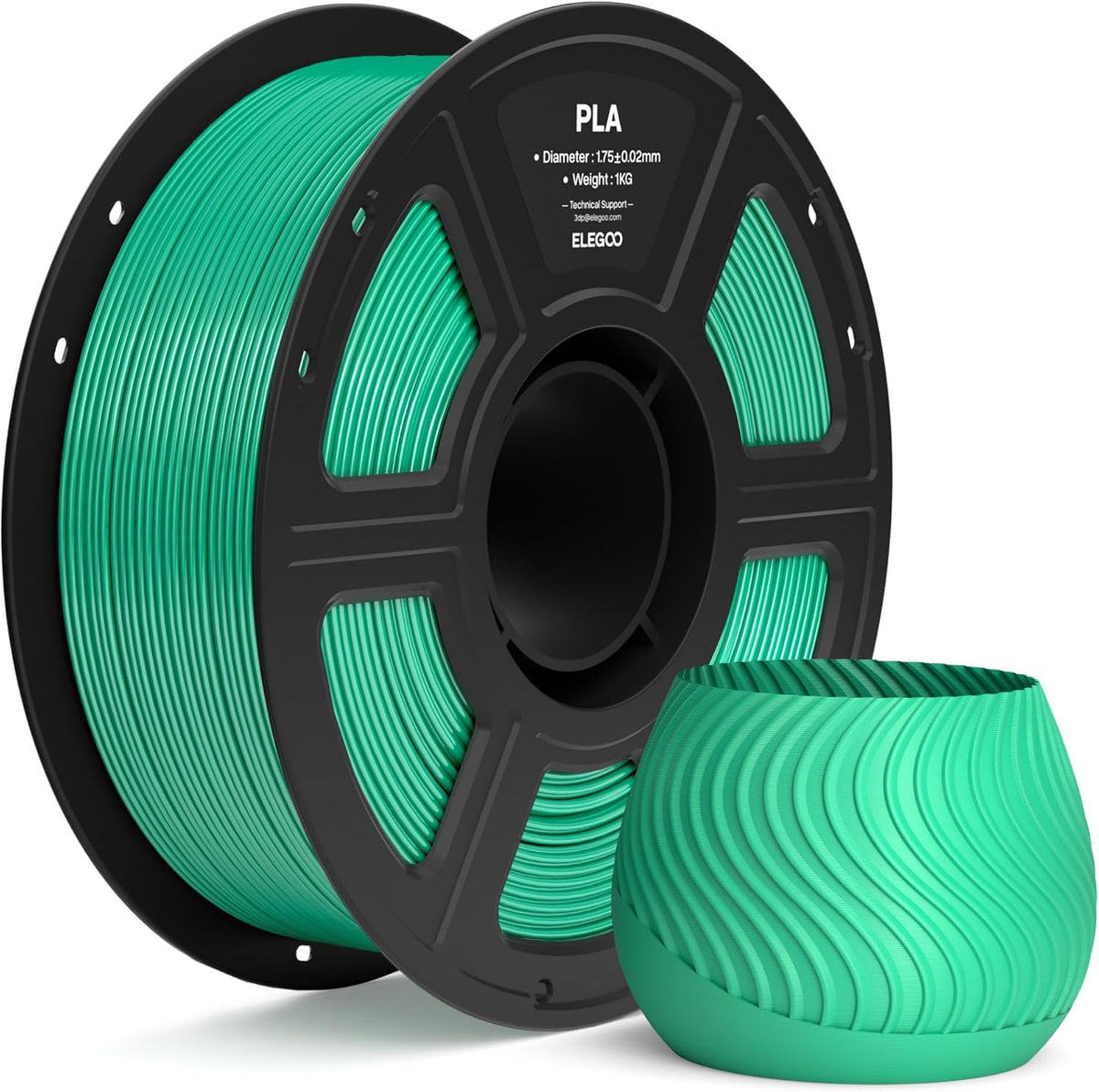 ELEGOO Filamento PLA 1.75mm Verde Marino 1KG, Filamento para Impres...