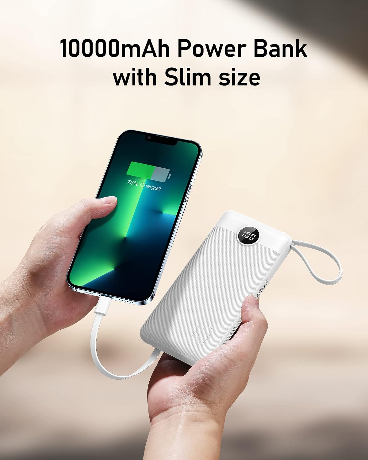 VEEKTOMX Cargador portátil de 10000 mAh con 4 cables incorporados |...