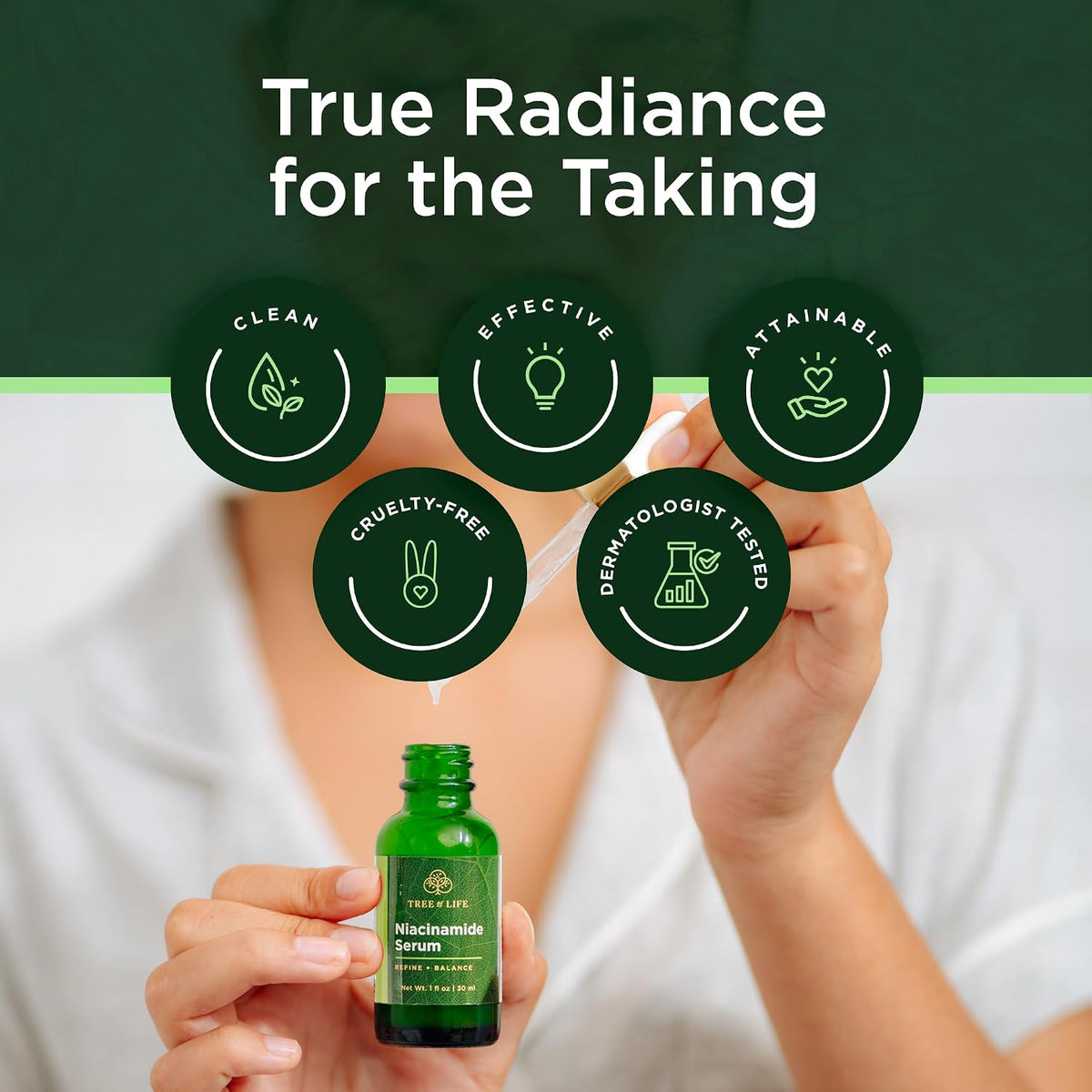 Suero de niacinamida Tree of Life para rostro, aceite facial para a...