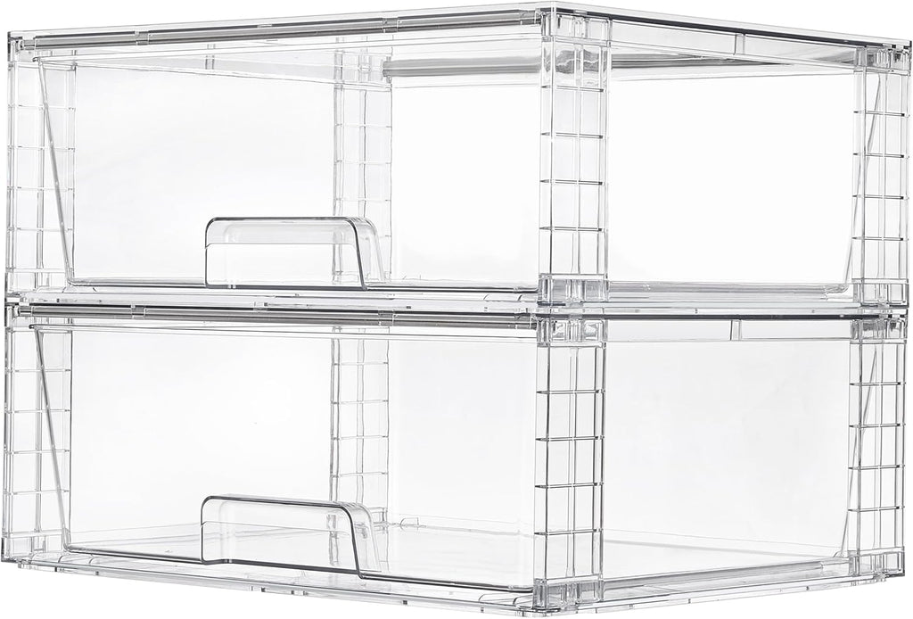 Vtopmart Paquete de 2 Cajones de Almacenamiento Grandes Apilables,...