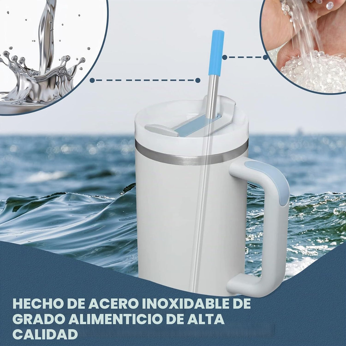Pajitas de repuesto de acero inoxidable para vaso de viaje Stanley...