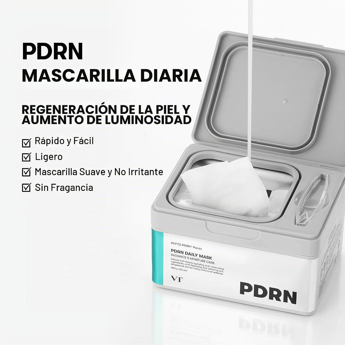 VT COSMETICS Máscara de hoja diaria PDRN 100 Essence &amp; PDRN