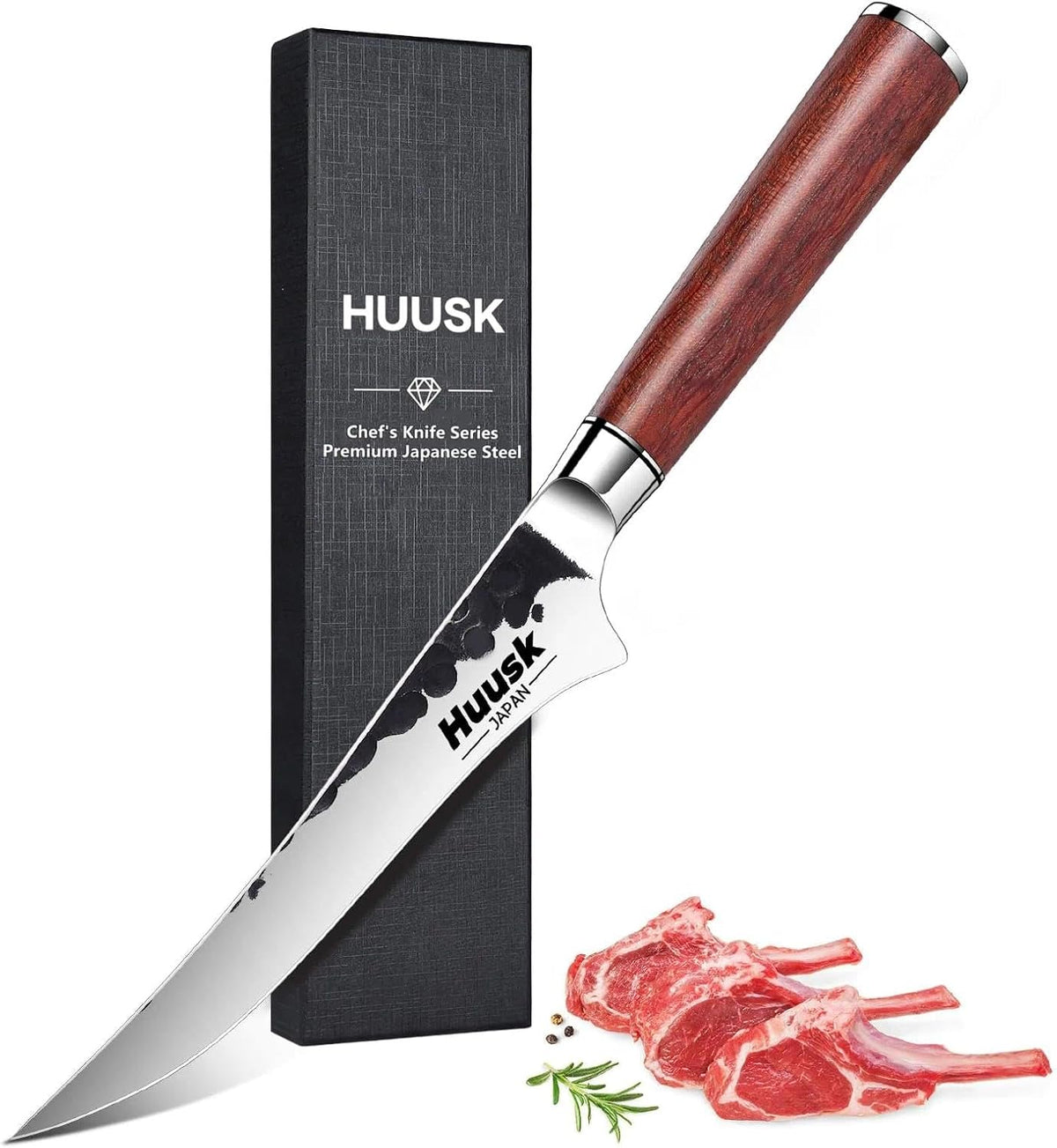 Huusk - Cuchillo para deshuesar, forjado a mano, cuchillo de filete...