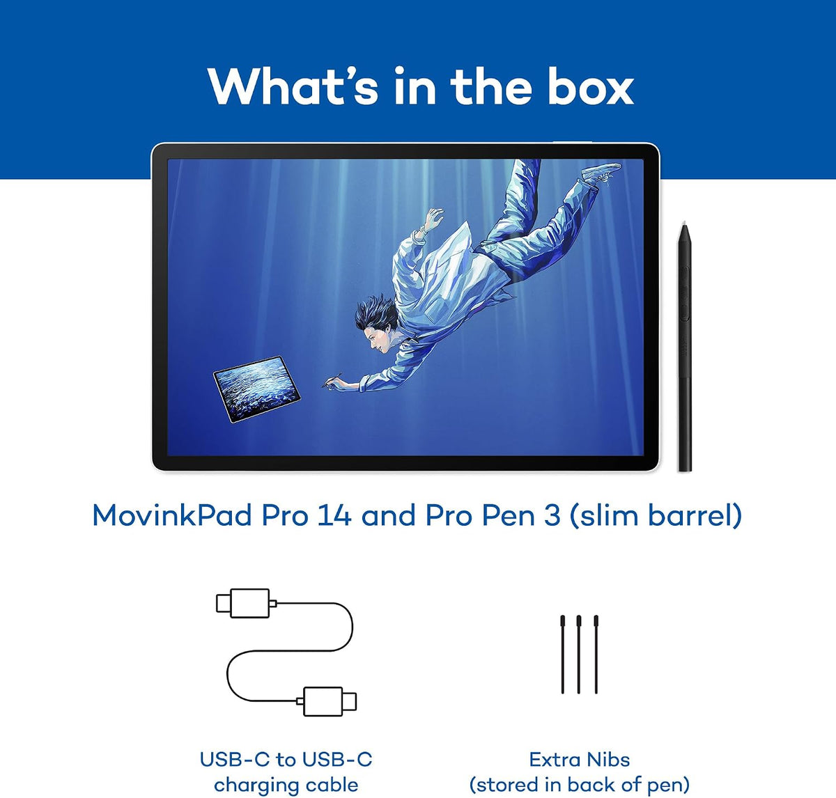 Wacom MovinkPad Pro 14, tableta móvil Android, OLED con ProPen 3 |...