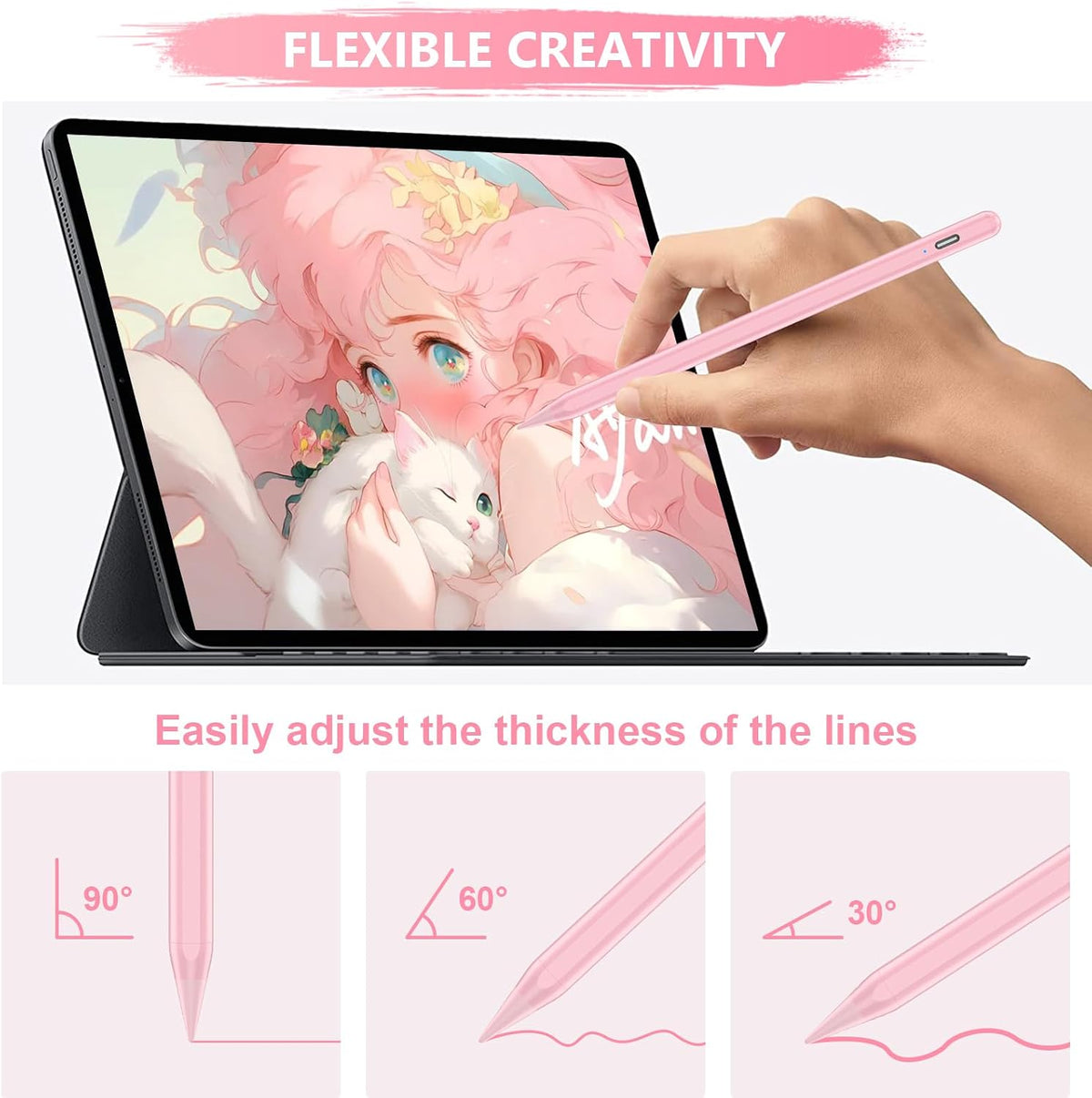 Lápiz capacitivo para iPad A16\/10ª\/9ª Generación, Carga Rápida de...