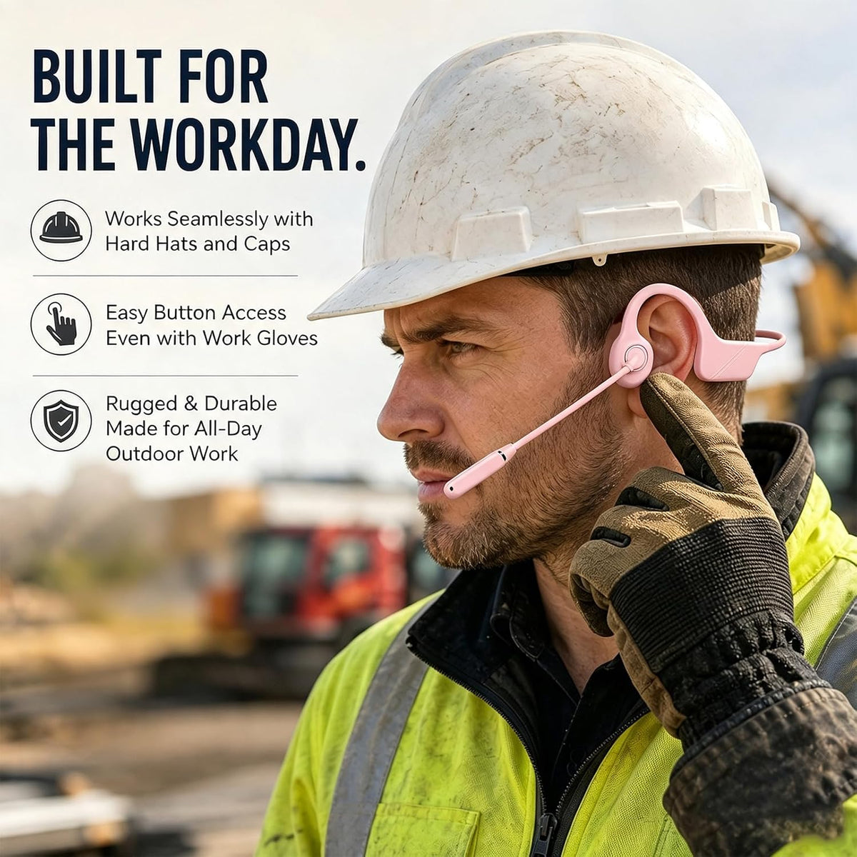 Auriculares abiertos para camionero de conducción ósea con micrófon...