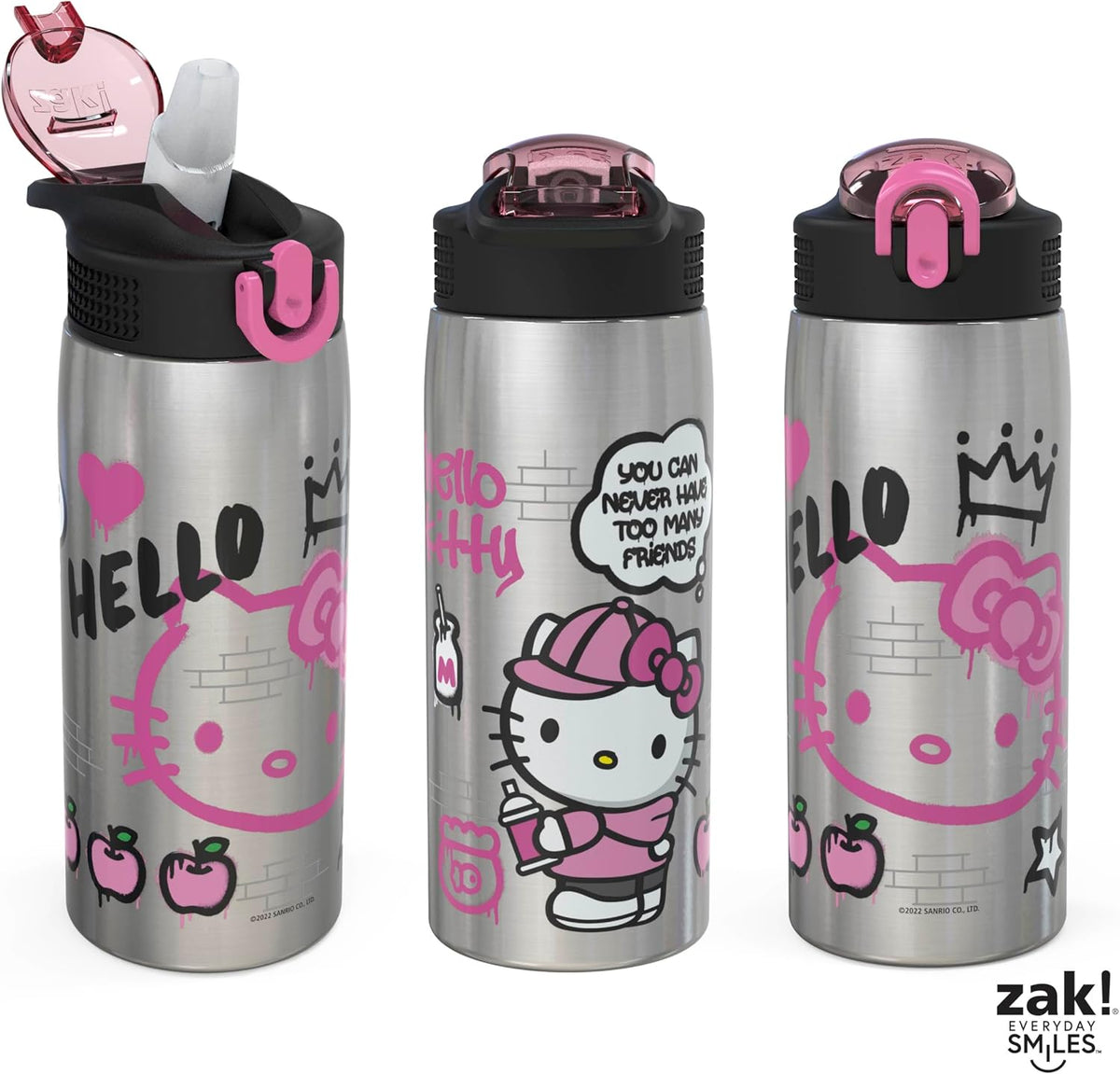 Zak Designs Sanrio Botella de agua para viajes y uso en casa, 19 oz...