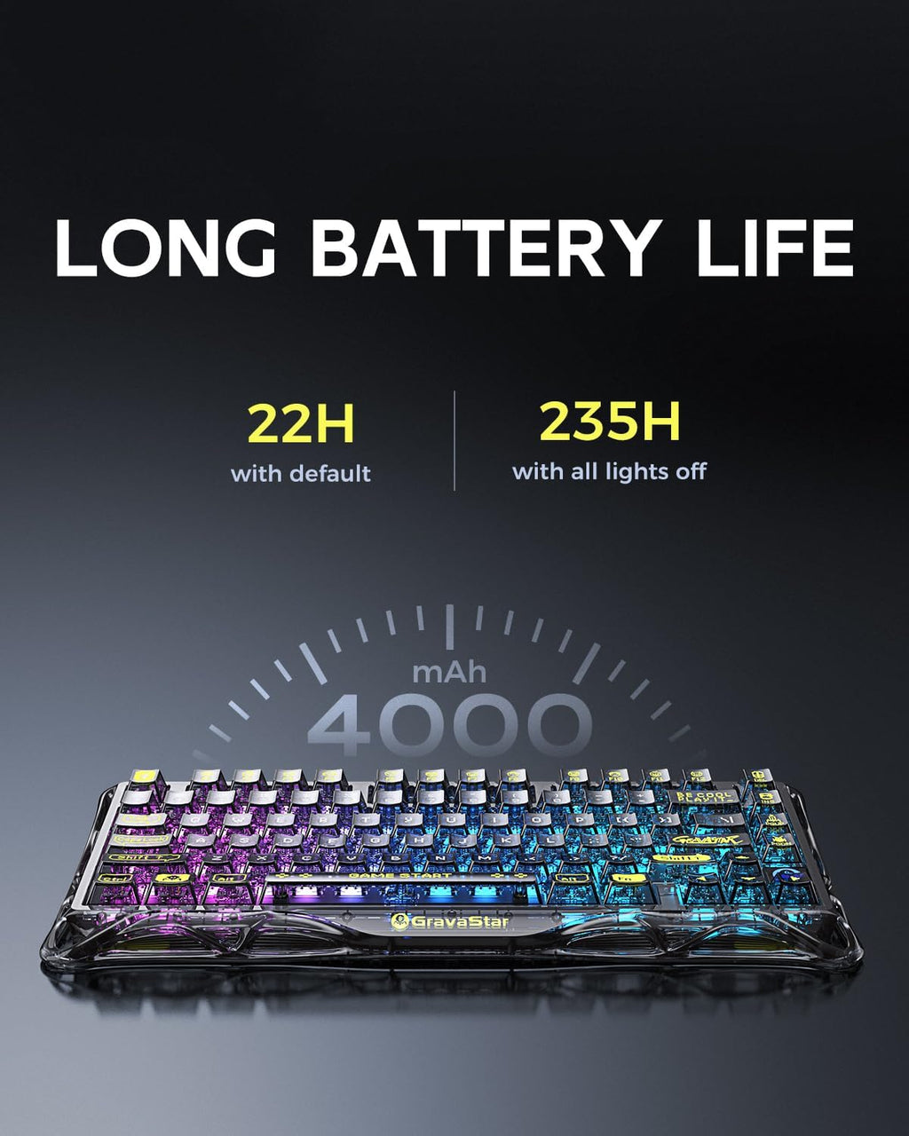 GravaStar Mercury K1 Lite 75% teclado para juegos, teclado inalámbr...