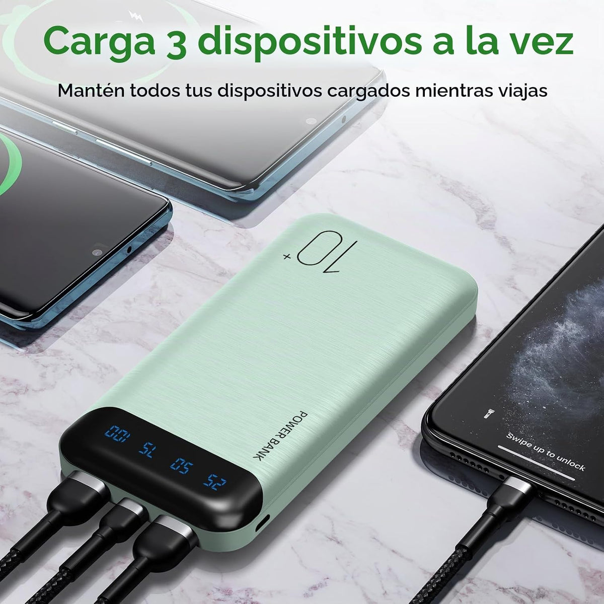 YOBON Power Bank - Cargador portátil de 10000 mAh, batería delgada...