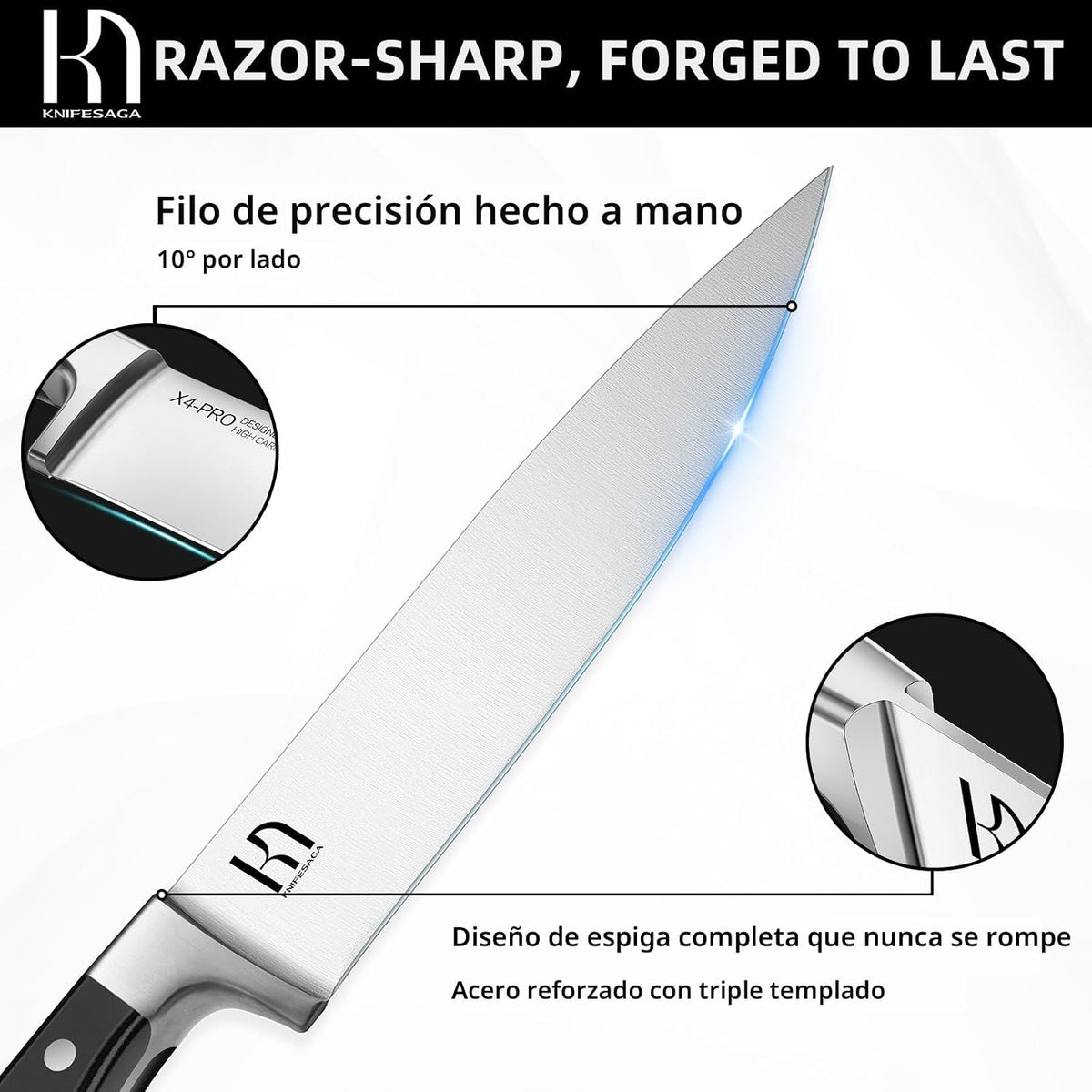 KnifeSaga Juego de cuchillos, juego de 15 piezas de bloque de cuchi...