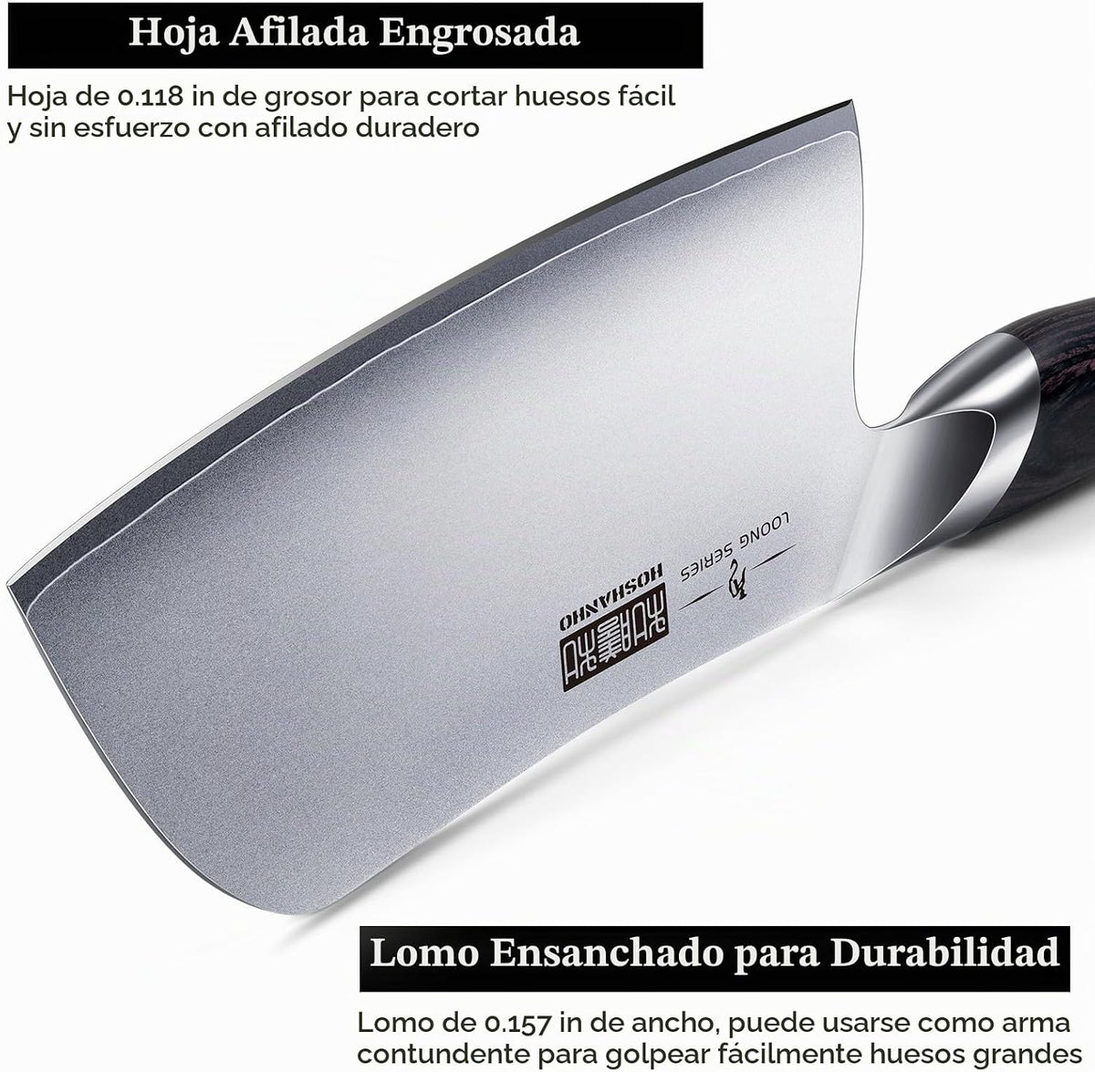 HOSHANHO 7" cuchillo de carnicero, cuchillo de carnicero resist...