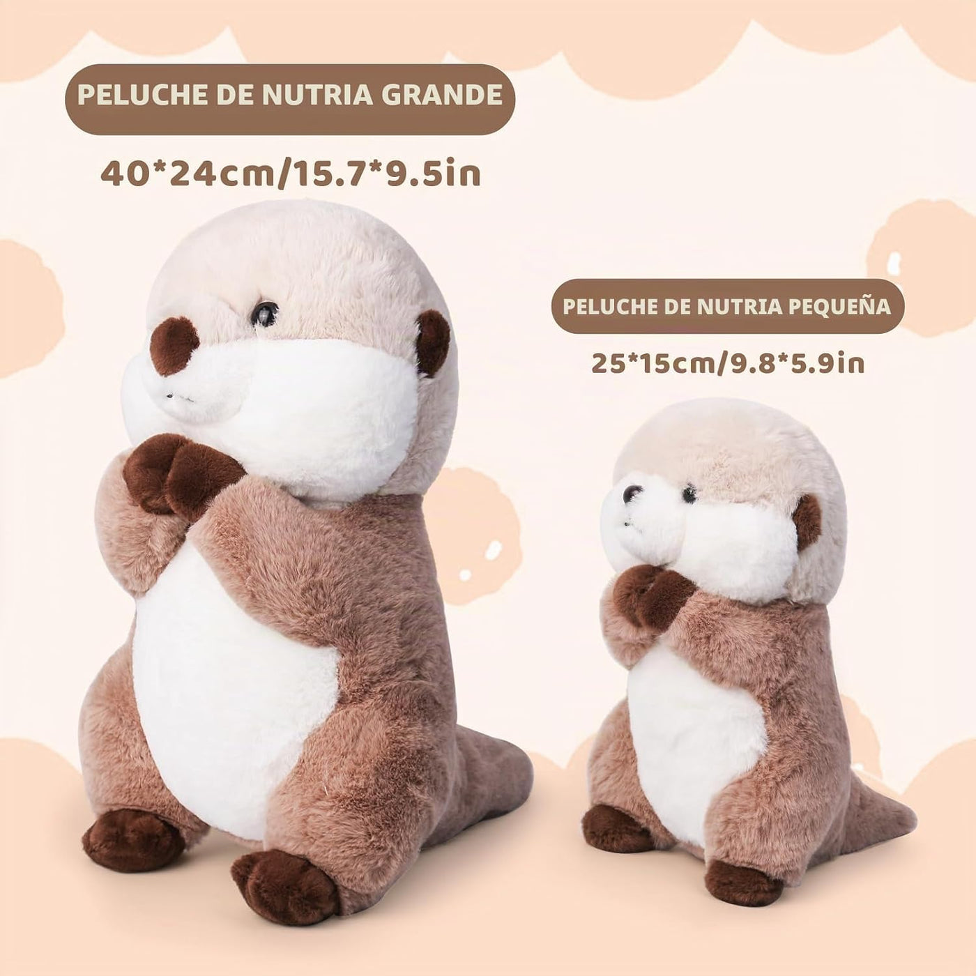Peluche de nutria marina, regalo de peluche para niños y adultos, 1...