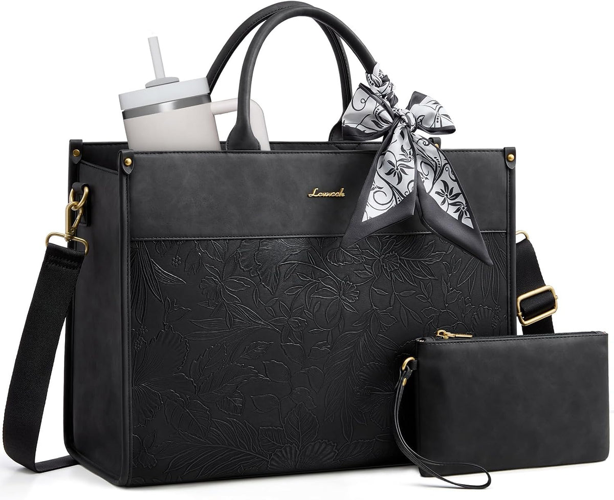 LOVEVOOK Bolsa de mano para laptop para mujer, bolsa de trabajo vin...