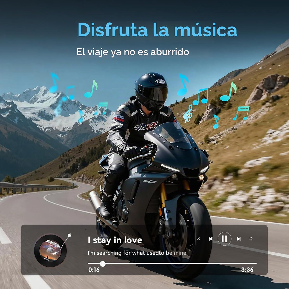 Vernee Altavoces Bluetooth para casco de motocicleta, 4 conductores...