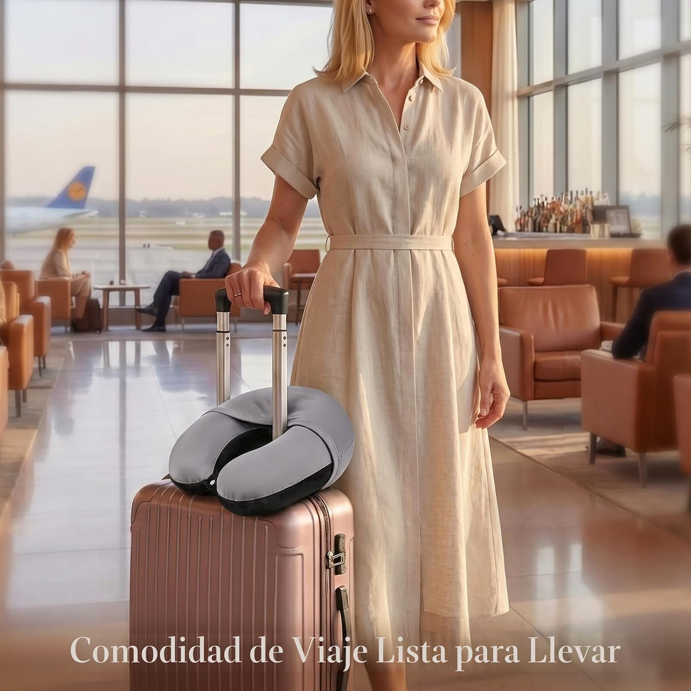 Mewaii Almohada de viaje para el cuello, almohada de avión con capu...