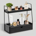 Organizador de encimera de baño de 2 niveles con cajón, estante de...