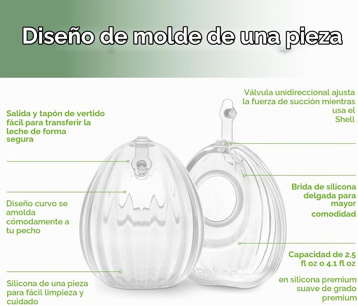 haakaa Extractor de leche de concha, extractor de leche manual port...