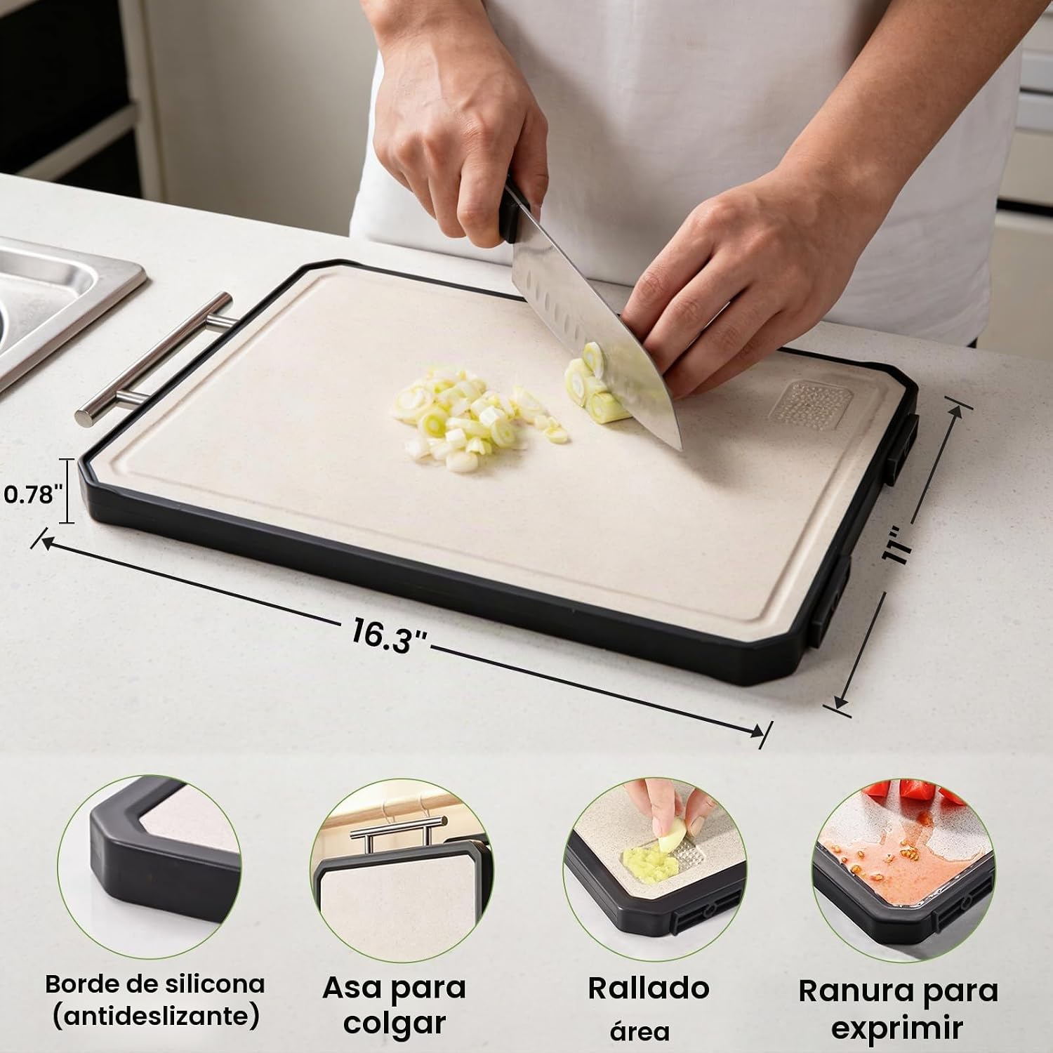 Tabla de cortar de titanio para cocina, tabla de cortar de titanio...