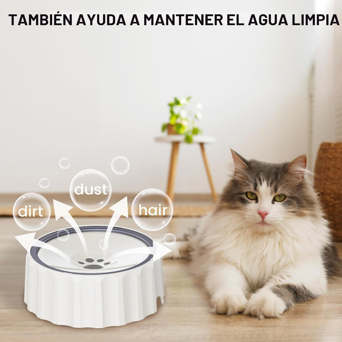 FORWH Tazón de agua para perro sin derrames 70oz\/2L Dispensador de...