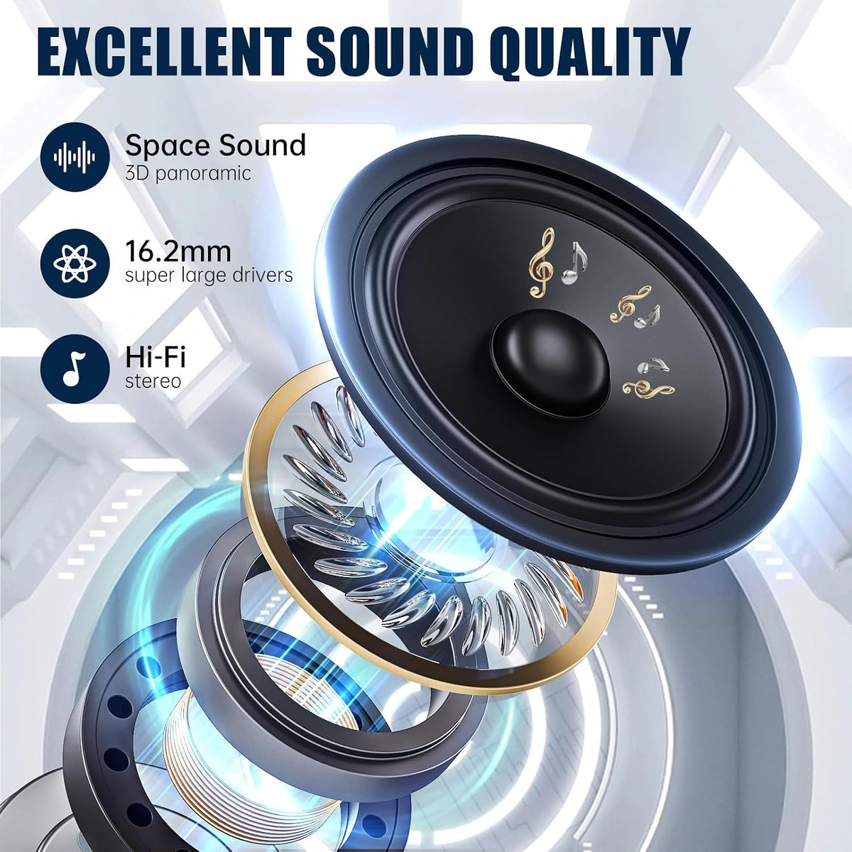 Auriculares inalámbricos de oreja abierta, auriculares Bluetooth, a...