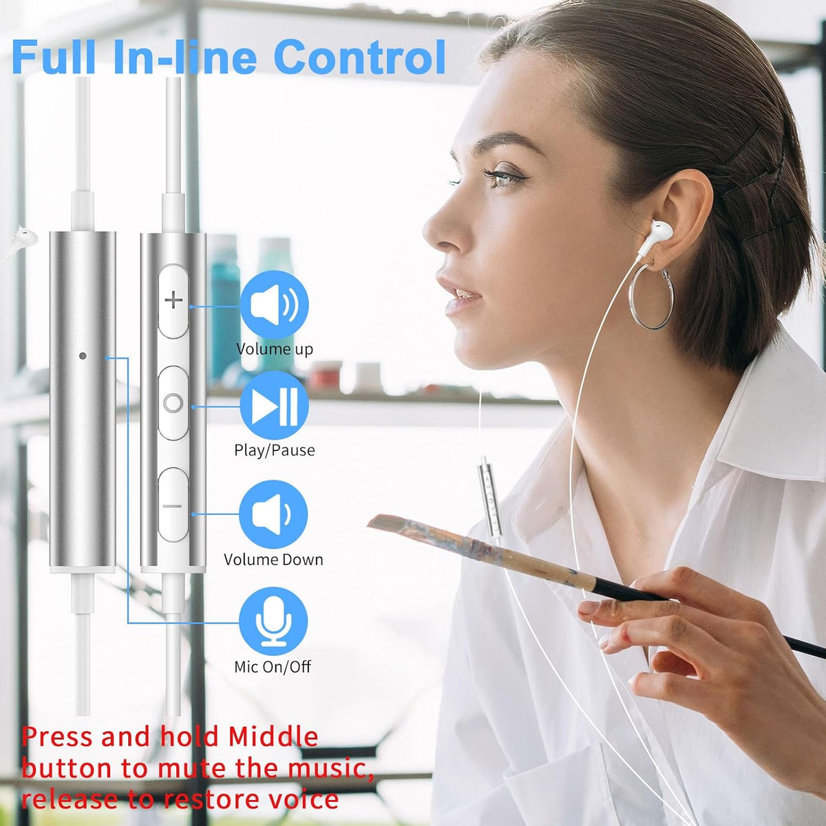 AIAUXAI Auriculares USB con micrófono para PC portátil, auriculares...
