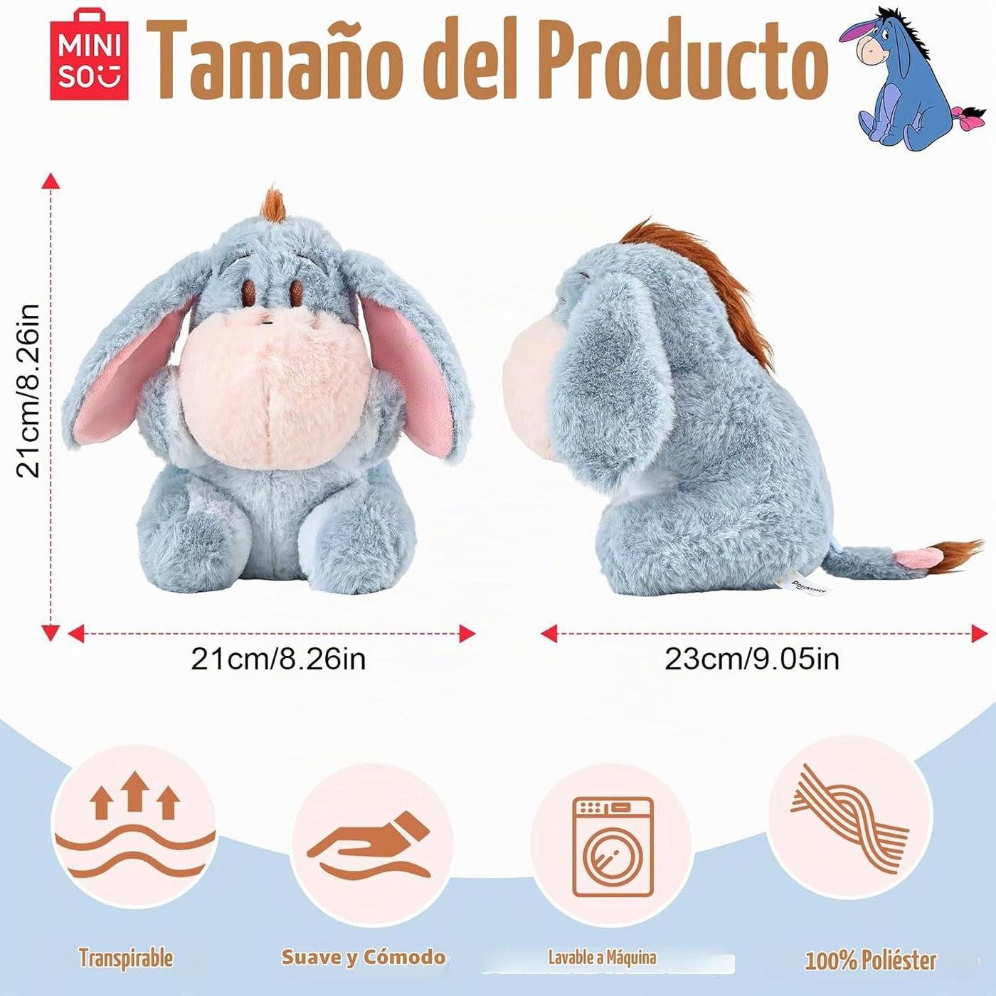 MINISO Disney - Juguete de peluche de Winnie the Pooh, lindo oso de...