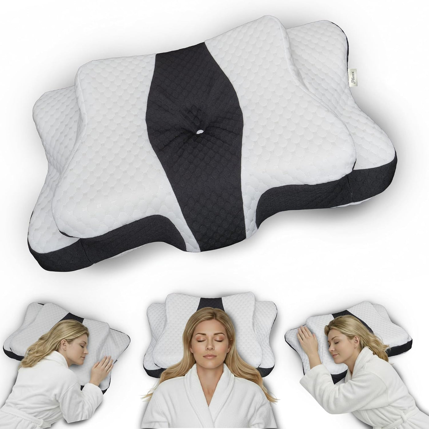piluxx Almohada cervical ergonómica para dormir \u2013 Almohada cer...